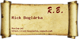 Rick Boglárka névjegykártya