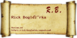 Rick Boglárka névjegykártya